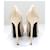 Décolleté a piattaforma con punta beige e nera Saint Laurent Janis. - vista 3
