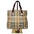 Borsa tote piccola Haymarket Check di Burberry rossa Rosso Beige