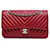 Red Chanel Medium Classic Chevron Caviar Double Flap Shoulder Bag Leather  ref.1550025