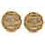 Gold Chanel Gold Plated Rhinestone CC Clip On Earrings Golden  ref.1550085