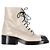 Timeless Beige Kalbsleder Schnürstiefel mit ineinandergreifendem CC-Logo von Chanel