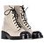 Timeless Beige Kalbsleder Schnürstiefel mit ineinandergreifendem CC-Logo von Chanel - Ansicht 4
