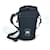 Balenciaga 618193 Bottle Holder Pochette Bicolor Shoulder Bag Black White Leather Nylon  ref.1551477