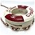 Borsa a spalla Chanel Coco Mark CC Round Small Chain Pochette Bianco Rosso - vista 2