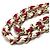 Borsa a spalla Chanel Coco Mark CC Round Small Chain Pochette Bianco Rosso - vista 6