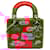Dior Red Mini Sequin Embellished Lady Dior Leather Pony-style calfskin  ref.1551727