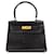 Hermès Kelly 20 Vintage Exotique GHW Cuir Noir  ref.1552442