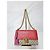 Borsa a spalla media Padlock in pelle GG Supreme monogramma beige/rosso ibisco di GUCCI Rosa - vista 4