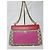 Borsa a spalla media Padlock in pelle GG Supreme monogramma beige/rosso ibisco di GUCCI Rosa - vista 5