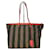 Fendi Pequin Tote Bag Rot/Braun Leinwand  ref.1550172