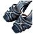Sandali platform con cinturini Marni 38 in suede e pelle blu navy e grigio - vista 7