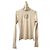Paco Rabanne Pullover mit Stehkragen in Kaschmir Größe 38/40 in Beige mit Monogramm und Strass Silber Silber Hardware