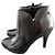 Autre Marque Schwarze Lederstiefeletten 9cm Absatz Größe 38