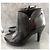 Autre Marque Schwarze Lederstiefeletten 9cm Absatz Größe 38 - Ansicht 2