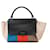 Céline Bolsa trapezoidal Celine Black Medium em lã e couro de bezerro bicolor Bezerro-como bezerro Pano  ref.1553567