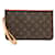 NINE LOUIS VUITTON POUCH FOR NEVERFULL MONOGRAM CANVAS BAG Brown Cloth  ref.1553687