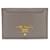 Prada Saffiano Gray Business Card Case Brown Leather  ref.1556049