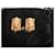 Boucles d'oreilles clip Yves Saint Laurent en métal doré et strass  - vue 3