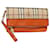 Bolsa clutch em PVC couro bege laranja com estampa Nova Check da BURBERRY Auth 83126A  ref.1556215