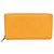 Cartera larga de cuero amarillo con estampado GG de Gucci