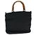 Borsa a mano in nylon nero GUCCI Bamboo Auth am6667
