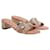 Hermès Hermes Oasis sandals with heel and rhinestones Pink Beige Leather Deerskin  ref.1558705