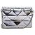 PRADA Bolsa de Ombro Poche Triângulo Painel Prata Auth 84299 - vista 13
