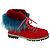 Mr & Mrs italy Sig. e Sig.ra Italia Stivali in suede foderati in shearling con bordo in pelliccia di volpe rossa / blu - vista 2