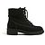 Botines Chanel FR38 CC Negro Tweed Botas de Ejército US7.5