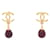 NINE CHANEL CC LOGO DROP EARRINGS WITH BORDEAUX PEARLS Golden Metal  ref.1559762