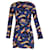 MSGM Bedrucktes Mini-Kleid aus blauer Polyester