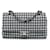 Borsa a spalla Chanel Medium Classic Ribbon Tweed Double Flap Bianca Bianco  ref.1560915