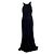 Vera Wang Abendkleid mit Schleppe aus schwarzer Spitze