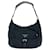 Bolsa de ombro Prada em nylon/couro com placa de logo triangular Tessuto Preto Lona  ref.1563140