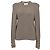 Ba&Sh Keane Pullover aus brauner Wolle mit Rundhalsausschnitt und dekorativen Bündchen