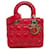 Dior Red Small Lambskin Cannage Lucky Badges My Lady Dior Leather  ref.1564591