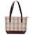 Rote Burberry House Check Tote Leder  ref.1565023