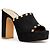 Mule con piattaforma Rockstud di Valentino Garavani Nero - vista 2