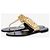 Infradito con logo in cristallo Moschino D'oro - vista 3
