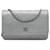 Chanel Silver CC Quilted Aged Calfskin Wallet On Chain Silvery Leather Pony-style calfskin  ref.1567830