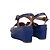 Trim Hermès Blaue Hermes Lackleder-Wedgesandalen Größe 38 - Ansicht 4