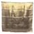 Hermès Écharpe Carregram 70 Hermes Muffler Exlibris Or Soie Polyester Doré  ref.1575696