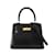 Hermès Hermes Kelly 20 Shoulder Bag Black Pony-style calfskin  ref.1576393