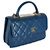 Borsa a mano media in pelle di agnello trapuntata blu navy Chanel - vista 4