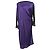 Abito midi a maniche lunghe Alberta Ferretti in seta viola Porpora