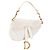 Dior White Mini Oblique Bestickte Canvas Saddle Bag Weiß - Ansicht 2