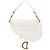 Dior White Mini Oblique Bestickte Canvas Saddle Bag Weiß - Ansicht 3