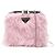 Borsa a tracolla Prada in pelliccia sintetica rosa