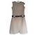 Vintage Wollkleid Beige mit Ledergürtel