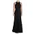 Vera Wang Vestido de noche de encaje guipur con espalda descubierta Negro